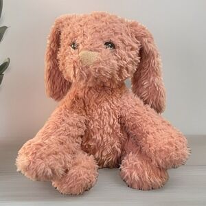 WALMART M Curly Bunny Mauve Pink Fluffy Rabbit Stuffed Plush 10" Lovey Easter